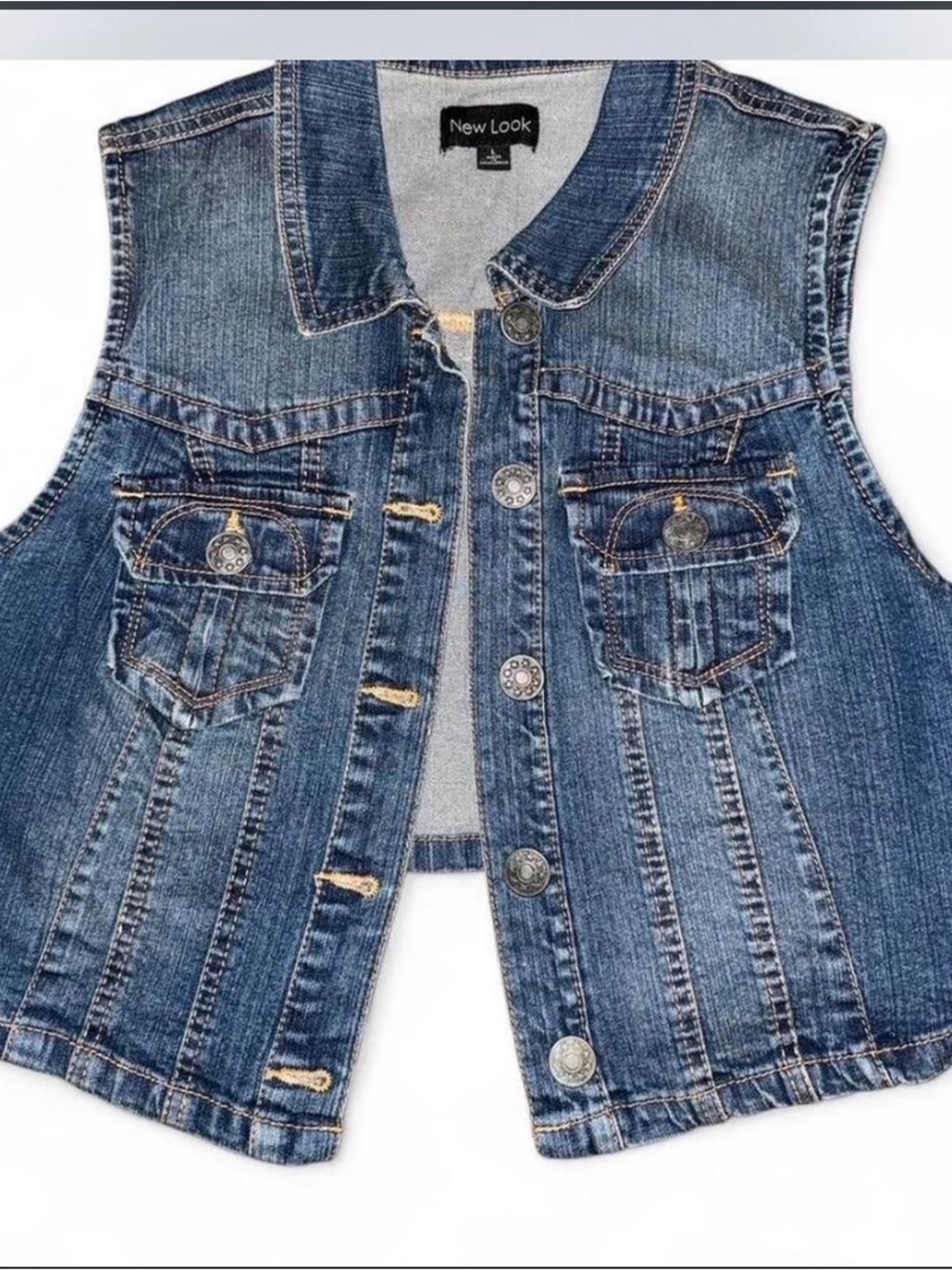 New Look Washed Blue Denim Vest